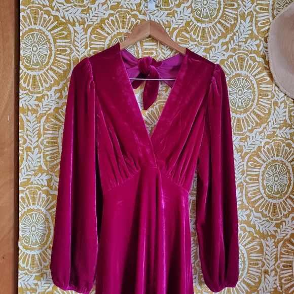 FRNCH PARIS Galane Midi Velvet Dress Small - Picture 6 of 7